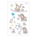 Cute watercolor elephant temporary tattoo sticker for kids, lovely animal design, safe and fun. - Watercolor Animal Style (EC-595)