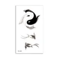 Waterproof temporary tattoo sticker featuring artistic yin yang koi fish design for kids. - Yin Yang Fish(HC-259) / 60*105mm