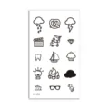 Temporary tattoo sticker sheet waterproof cute minimalist black outline art designs - Mini Icons(HC-283) / 60*105mm