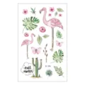 Cute watercolor flamingo and tropical cactus temporary tattoo sheet for kids daily wear. - Tropical Plant Style (EC-596)