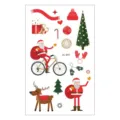 Waterproof Christmas tattoo stickers sheet, cute cartoon temporary tattoos for kids holiday fun. - EC-851