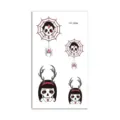 Waterproof temporary tattoo sticker sheet featuring cute cartoon skull and deer antler designs. - Halloween Skull(HC-244P) / 60*105mm