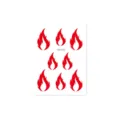 Tatouages temporaires flammes rouges autocollants visage enfant maquillage fête - Autocollant de Front (CM-033) / 80x60mm