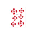 Autocollant de trèfle à quatre feuilles rouge tatouage temporaire pour maquillage visage - CM-013 / 80x60mm