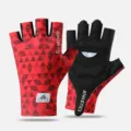 Rode vingerloze fietshandschoenen voor heren en dames, ademende antislip sportuitrusting. - M / Rood