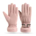 Roze winter skihandschoenen voor dames, pluche manchet, touchscreen, warme waterdichte handschoenen. - Huidvriendelijk Platte Strik Roze