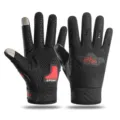 Heren Zwarte Vingervolle Fietsandtschoenen Touchscreen Antislip Outdoor Sport Motor Variant - Eén maat / Motor Zwart