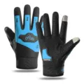 Men full finger cycling gloves anti-slip touch screen outdoor sport motorcycle gloves - One Size / Motorcycle Blue