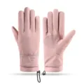 Women's winter thermal cycling gloves with touchscreen fingers, fleece lined anti-slip pink. - Skin-Feel Women Pink