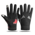 Men's full-finger cycling gloves outdoor anti-slip wear-resistant motorcycle touch screen gear - One Size / Bat Black