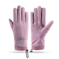 Winter thermal fleece lined ski gloves for women, windproof waterproof touchscreen outdoor sports. - Skin-Feel Women Purple