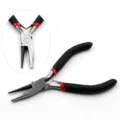 Mini jewelry making pliers with black rubber handle, durable metal craft tool for DIY crafting. - AH-01 Needle and Round Nose Pliers / 60.00g
