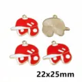 Alloy enamel baseball cap charms red white DIY jewelry making accessories 22x25mm 4pcs - Red and White Baseball Cap Pendant (F1-37)