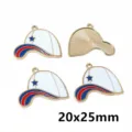 Enamel baseball cap charms alloy DIY jewelry pendants 20x25mm accessories for keychain bag - Star Baseball Cap Pendant (F1-45)