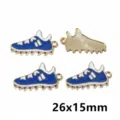 Blue white alloy football shoe enamel charms DIY jewelry pendant keychain bag accessories 26mm - Blue Sports Shoe Pendant (F4-03)