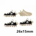Alloy oil drop sports shoe pendants black white gold charms for DIY jewelry making keychains - Black and White Sports Shoe Pendant (F4-10)