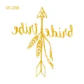 Gold arrow feather temporary tattoo sticker for fashion party and bridal shower body art. - VC-236