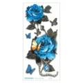 waterproof 3d blue rose butterfly temporary tattoo sticker body art fake tattoo design - QC-665 / 210*100mm