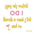 Waterproof metallic temporary tattoo sticker for bachelorette bridal party golden pink style - VC-238