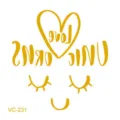 Waterproof gold foil temporary tattoo sticker cute unicorn heart design party body art - VC-231