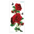 Waterproof 3D red rose temporary tattoo sticker for arm body art colorful butterfly design - QC-687 / 210*100mm