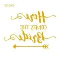 Waterproof gold foil bachelorette party temporary tattoo sticker with bride text and arrow design - VC-240