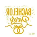 Gold foil bachelor party temporary tattoo sticker, waterproof bridal shower body art decal. - VC-239