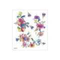 Watercolor floral temporary tattoo sticker colorful glitter flower body art skin sticker - FG-013 / 105*120mm