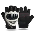 Men's half-finger motorcycle riding gloves with hard knuckle protection and anti-slip palm. - L / Black