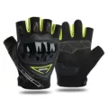 Men's half finger motorcycle riding gloves hard shell anti slip breathable sports outdoor - L / Black Green