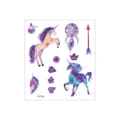 Waterproof gradient unicorn temporary tattoo sticker sheet featuring cute fantasy design elements. - FG-024 / 105*120mm