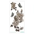 Waterproof 3D temporary tattoo sticker featuring peony flowers and butterflies for arm body art. - QC-664 / 210*100mm