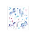 Gradient unicorn waterproof temporary tattoo sticker sheet, cute glitter body art for kids. - FG-025 / 105*120mm