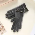 Dames winter warme kasjmir touchscreen handschoenen mode grijs gebreide handschoen - Kasjmier Kettingspeld Dames Donkergrijs