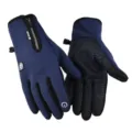 Winddichte thermische fiets handschoenen met waterdichte rits en touchscreen ontwerp. - S / Reflecterend Marineblauw