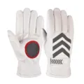 Detail view of men's reflective PU leather cycling gloves featuring warm thermal lining and grip. - One Size / White with Reflective