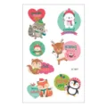 Waterproof Christmas temporary tattoo stickers featuring cute cartoon animals for kids. - EC-847
