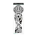 Waterproof temporary full arm tattoo sticker with tribal mandala geometric black design. - Geometric Totem Mandala (AC-051)