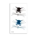 Minimalist black blue cat face temporary tattoo sticker variant for kids and daily wear. - Cats(HC-249) / 60*105mm