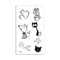Waterproof cute cartoon animal temporary tattoo sticker sheet for kids body art. - Cat And Fox(HC-246) / 60*105mm