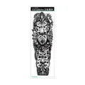 Waterproof black full arm tattoo sticker temporary sleeve body art transfer design - Tribal Geometric Mandala (AC-055)