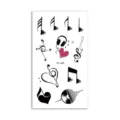 Waterproof temporary music tattoo sticker sheet with cute notes and guitar designs for kids. - Music Notes(HC-245) / 60*105mm
