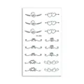 Minimalist waterproof temporary tattoo sticker cute black line art for daily body art decoration - Geometric Heart Lines(HC-280) / 60*105mm