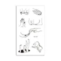 Minimalist line art temporary tattoo sticker featuring hand and foot gesture designs for waterproof body art. - Gestures Interaction(HC-231) / 60*105mm