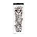 Waterproof full arm temporary tattoo sticker with realistic owl and floral sketch design. - Owl Floral Bush (AC-059)