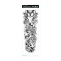 Full arm temporary tattoo sticker gothic owl skull floral black white waterproof body art - Owl Skull Floral (AC-060)