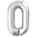 Ballon en aluminium argenté chiffre 0 de 32 pouces pour décoration de fête d'anniversaire - Chiffre 0