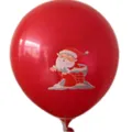 Ballon en latex rouge avec impression de Père Noël pour la décoration de fête de Noël. - Style Noël B