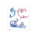 Waterproof watercolor mermaid temporary tattoo sticker sheet body art design cute style gradient color - FG-008 / 105*120mm