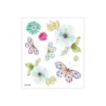 Waterproof fresh glitter butterfly tattoo sticker, colorful gradient temporary floral body art. - FG-010 / 105*120mm